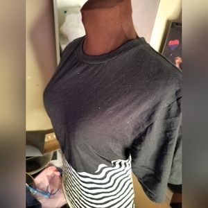 NWOT Black Scale BLVCK SCVLE Asymmetrical Striped Blouse